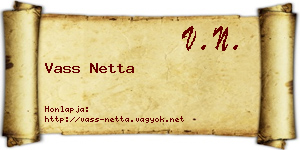 Vass Netta névjegykártya
